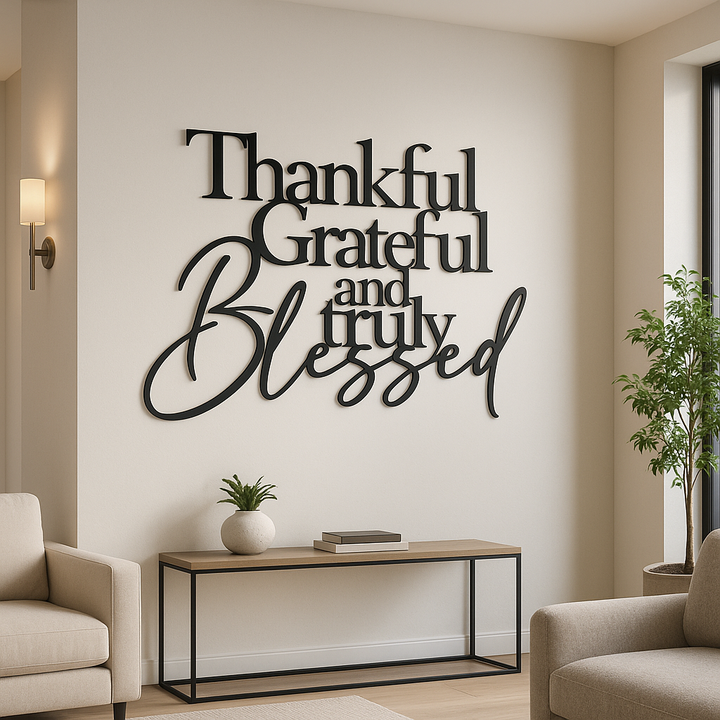 wall art - Thankful grateful and truly blessed