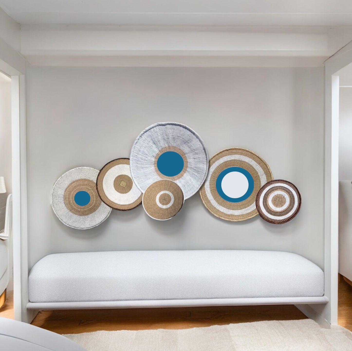 Wall art -6 Piece Teal/White/Natural