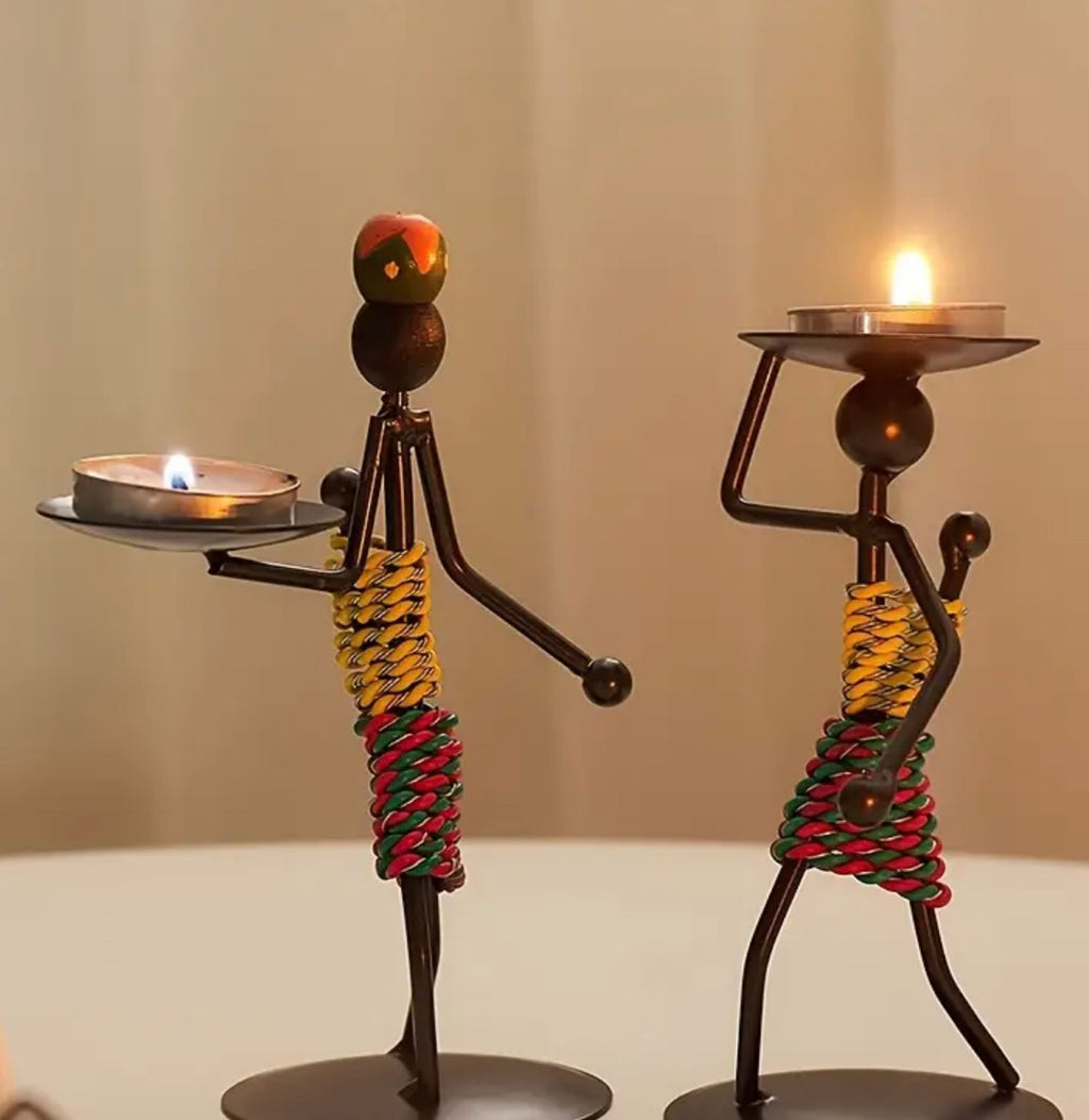Candle holders (hand made African inspired)