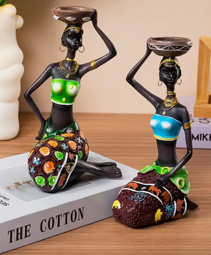 Candle holders (hand made African inspired)